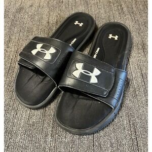 Under Armour‎ Ignite Men's Black Sandals Slides Adjustable Good To VGC! Sz 8